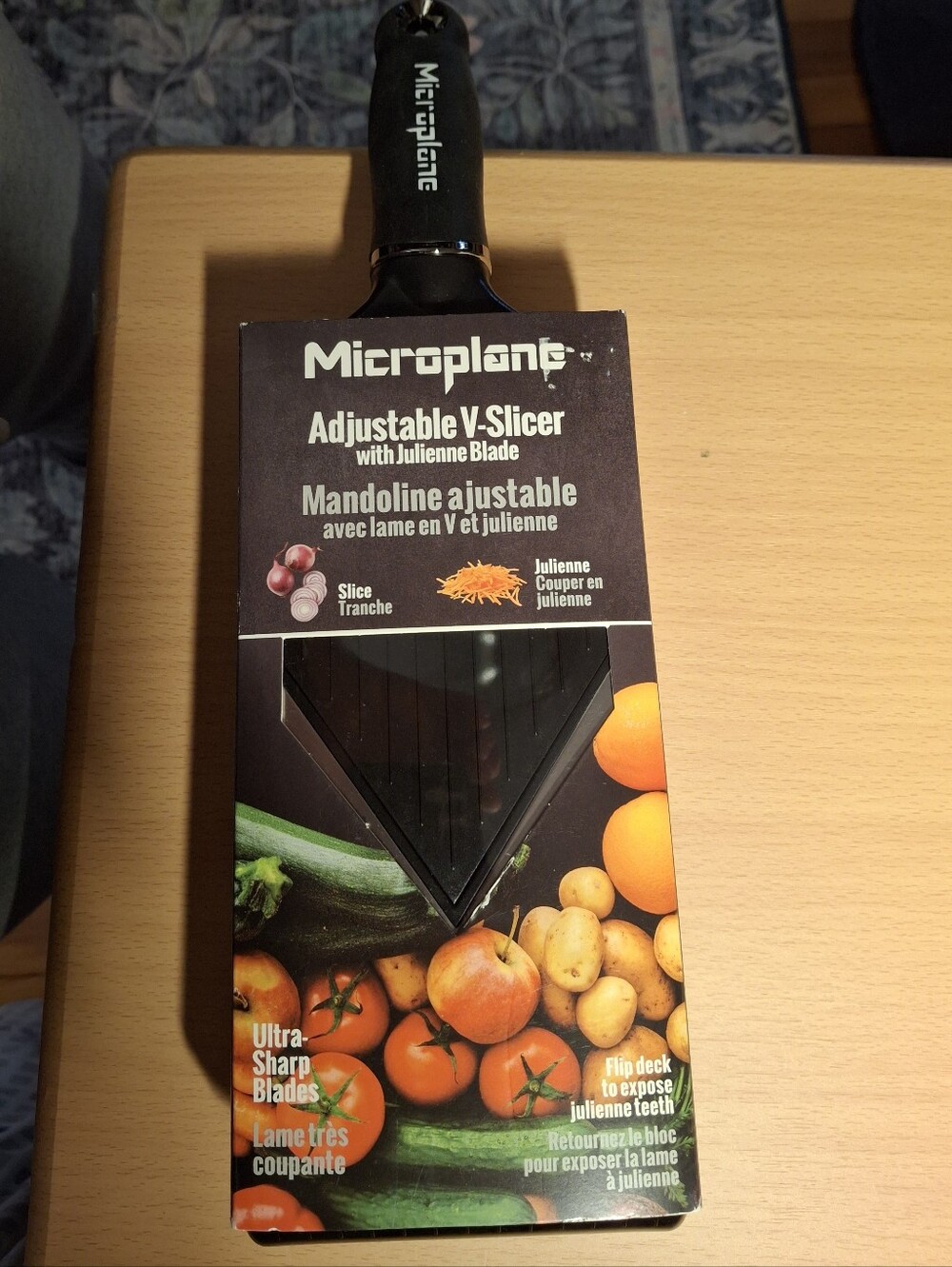 Microplane Adjustable V-Slicer Mandoline w/ Julienne Blade, Black